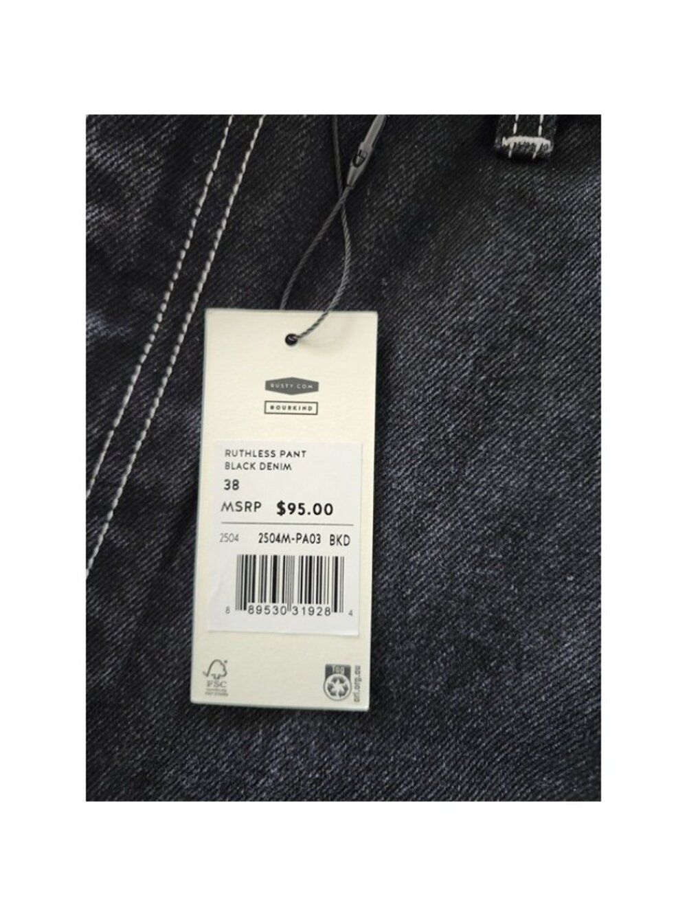 Rusty Men's Ruthless Baggy Jeans MSRP $95 - Picture 10 of 10